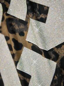 ROMWE MEN Prep Men's Street Graphic, Vintage Number & Leopard Print Short Sleeve T-Shirt - Multicolor - View 3