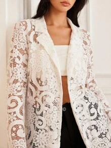 Aveloria Rosie Französischer Retro Spitze Ausschnitt Frauen Blazer