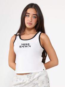 SUMWON Ensemble coordonné débardeur et pantalon large de combat Miss SMWN. Tenue pour l'été, festivals de rue. Collection deux pièces mode avant-gardiste