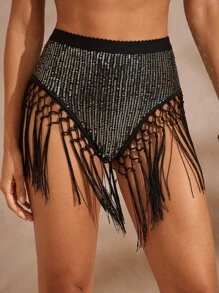 Hauture Slip sexy e alla moda con frange di paillettes a triangolo