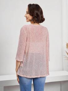 Miaspire Tunn bomberjacka i fuskpäls för kvinnor, rosa, vardagsstil - Rosa - Visa 2