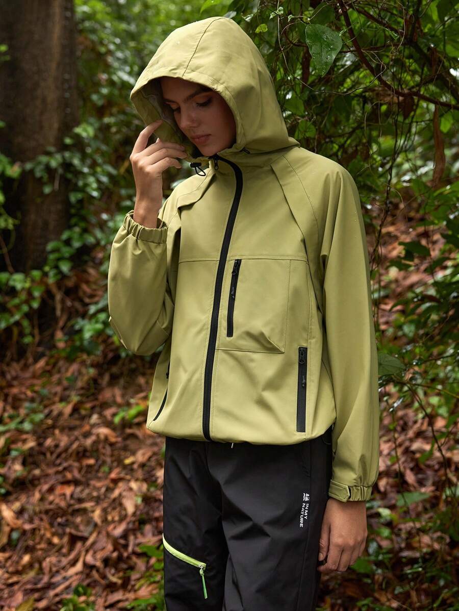 In My Nature 女式插肩袖前拉链连帽户外夹克 户外风衣夹克 户外休闲夹克 户外休闲夹克 浅绿色夹克、户外徒步夹克、女式休闲夹克、女式跑步夹克、女式徒步防晒夹克、运动服夹克、秋季外套、保暖夹克、户外徒步夹克、透气夹克、多功能夹克、带口袋的户外徒步夹克外套、厚夹克保暖、软壳夹克 保暖厚夹克 - 薄荷綠 - 查看 1