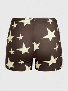ROMWE MEN Street Life Men's Star Printed Drawstring Waist Casual Swimming Trunks - Multicolor - View 2