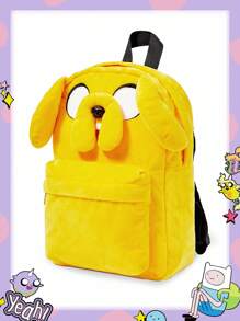 Adventure Time X ROMWE Cartoon Dog Pattern Cute Portable Women Backpack, School Backpack - Yellow - View 1