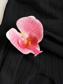 Sweetra Đầm Maxi Bandeau xẻ cao đính họa tiết hoa 3D thanh lịch - màu đen - Xem 4