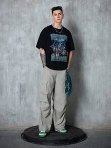 TEENAGE MUTANT NINJA TURTLES | SHEIN Men's Casual Letter & Turtle Print Round Neck Short Sleeve T-Shirt, Summer, Emo, 2000s Style