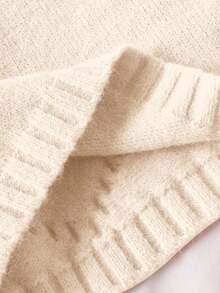 SHEIN Newborn Baby Girl Cute Versatile Pink Heart Pattern Long Sleeve Sweater, Autumn/Winter Fall - Apricot - View 6