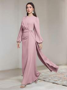 Veilorie Women's Extra Long Dress, Fashionable For Summer Occasion Dresses   Tea Party Dress   Birthday Women Outfits - Pink - View 1
