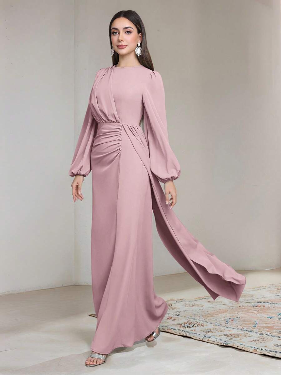 Veilorie Women's Extra Long Dress, Fashionable For Summer Occasion Dresses Tea Party Dress Birthday Women Outfits - Pink - View 1