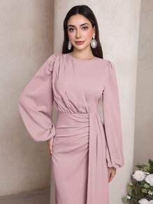 Veilorie Women's Extra Long Dress, Fashionable For Summer Occasion Dresses   Tea Party Dress   Birthday Women Outfits - Pink - View 3