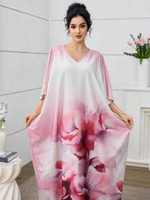 Al Najma 女式 V 领土耳其和阿拉伯传统图案长款开衫，春夏 - 彩色 - 查看 4