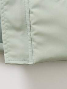 SHEIN 1 件装年轻男孩休闲保暖连帽加厚外套，带口袋，适合秋冬季 - 綠色 - 查看 8