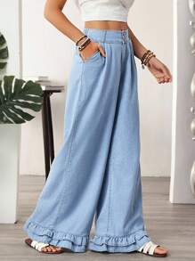 EMERY ROSE Women Pocketed Pleated Loose Casual Denim Jeans