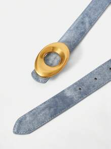 MOTF PREMIUM 椭圆形扣PU皮带 - 淺藍色 - 查看 7