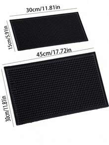 SHEIN 1pc 11.81*5.91in Suitable For Kitchen Bar KTV Coffee Bar Rectangular PVC Soft Rubber Coaster Thickened Rubber Mat Non-Slip Water-Proof Drain Mat Drying Bowl Mat Multiple Colors Available - Multicolor - View 2