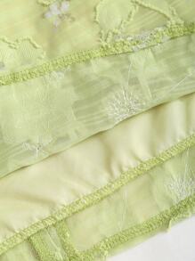 Sweetra Sequin Embroidered Strap Sexy Open Back Draped Neck Green Dress - Green - View 7