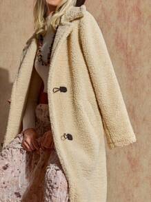 EURMUSE Women Casual Loose Long Faux Fur Coats, Warm & Fashionable Daily Wear - Beige - View 1