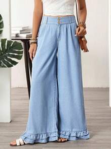 EMERY ROSE Women Pocketed Pleated Loose Casual Denim Jeans