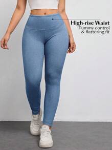 Flexra Plus Size Women's High-Stretch Casual Cropped Jeans - Blue - View 4