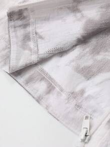 Dazy Kids Young Girl Tie-Dye Long Sleeve Zipper Front Casual Hoodie - Grey - View 8