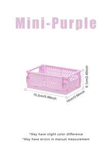 Foldable Storage Basket Collapsible Desktop Organizer With Handles Pastel & Vibrant Colors Plastic Storage Bin For Study Essentials Home Organization Room Decor Space Saving Shelf Organizer Table Tidy Must Have Household Organizers Multi-Use Decor Dorm Room Essentials Back To School Organization