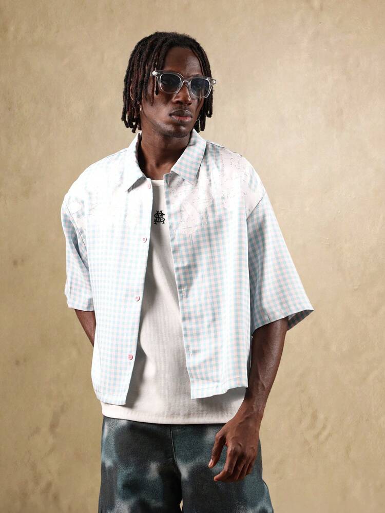 Gingham Check Shirt With Athletic Number Print