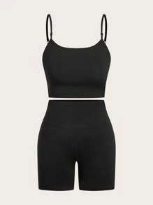 Auralis Plus-Size Women's Summer Three Pieces Set, Casual Sportswear, Fitness Clothing, Loose, Athleisure Comfortable And Highly Elastic Women's Set, Can Be Summer Set - Pink - View 9