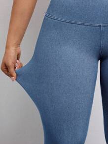 Flexra Plus Size Women's High-Stretch Casual Cropped Jeans - Blue - View 6