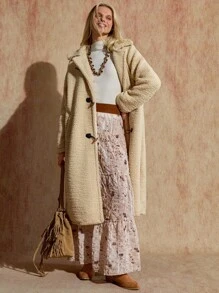 EURMUSE Women Casual Loose Long Faux Fur Coats, Warm & Fashionable Daily Wear - Beige - View 4