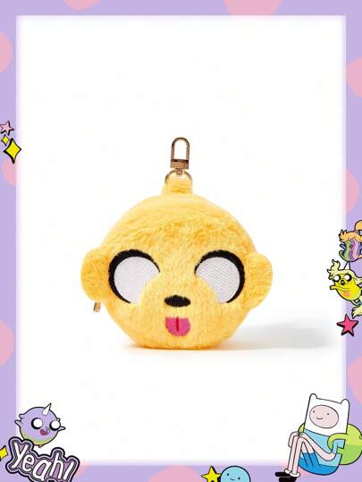 Adventure Time X ROMWE Porte-monnaie en peluche jaune brodé à la mode