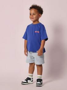 SUMWON Future Champions Basketball T-Shirt Youth Boys Sports Athletic Graphic Tee Basketball Court Design Back Print Casual Summer Top Team Jersey Style - Blue - View 4