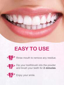 Slow Sunday PAP+ Teeth Whitening Powder, Mint, Peach, Get Rid Of  Smoke Stains, Coffee Stains, Tea Stains, Keep Your Mouth Clean And White, Good Choice For Wedding, Vacation, Beach, Travel EssentialsEaster Gifts, Suitable For Summer Oral Care - Pink - View 5