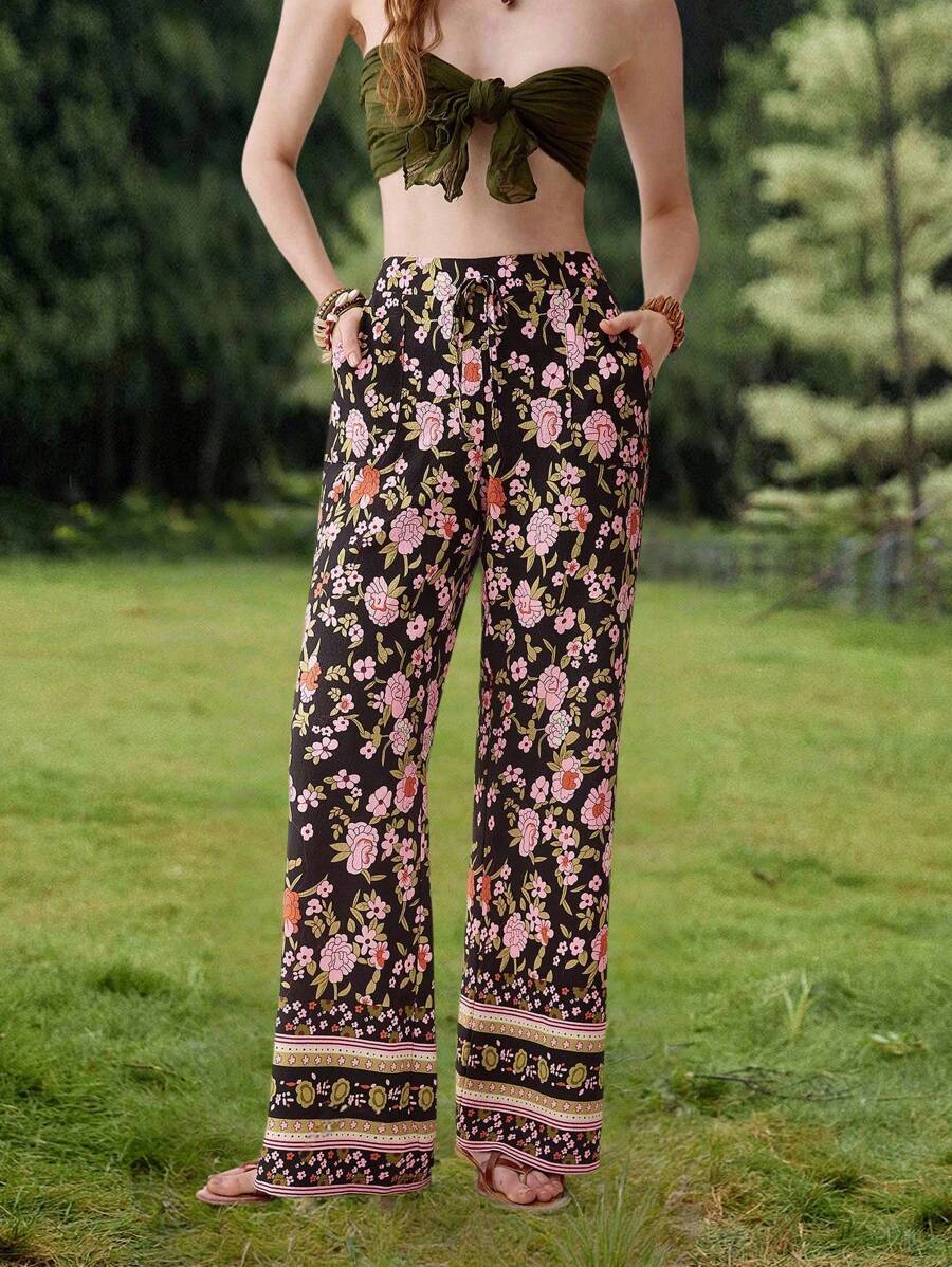 Florisole Quần họa tiết Bohemian thanh lịch dành cho nữ, hoàn hảo cho kỳ nghỉ - Nhiều màu - Xem 1