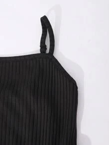 SHEIN ChillGRL 青少年女孩蝴蝶结网眼衬衫和蝴蝶结系带泡泡袖多层连衣裙两件套 - 黑色 - 查看 3