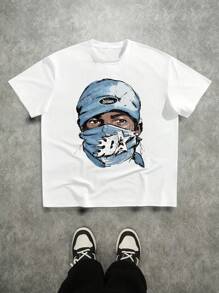 Manfinity ZONE917 OEM Loose Digital Full Print T-Shirt (Wide Neckline) - White - View 5