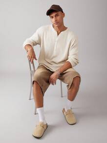 SHUZIA 男士极简主义金色储物柜软木鞋床黑色土豆木屐——优质结构，足弓支撑，游艇到街头风格 - 米色 - 查看 7