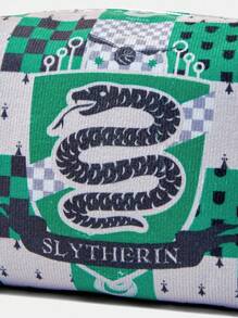 HARRY POTTER X SHEIN 1 件字母和蛇纹绗缝化妆包，带拉链的便携式化妆品收纳包，多功能小袋，男女轻便旅行包 - 彩色 - 查看 3