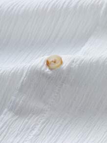 Manfinity RSRT Men's Solid Color Short Sleeve Single-Breasted Shirt And Shorts Casual Suit Men Linen Outfit Summer Wear For Men Men Resort Wear White Beach Outfit For Men Men Linen Shirt And Shorts Set