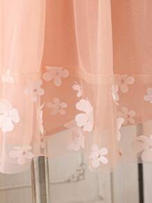 Baby Girl Cute Summer Apricot Mesh Bowknot Dress - Pink - View 4