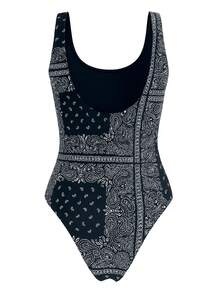 Champion Women's Athletic Onepieces Lightweight Comfortable Compression Summer Vacation Pool 115061-KL001 - Black and White - View 5