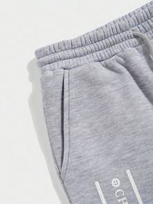 Teen Boys Back To School Floral Gray Streetwear Sweatshirt And Pants 2-Piece Set, Casual Collegiate Comfortable Fashion Minimalist Versatile Soft Fabric Suitable For Daily, School, Travel, Outdoor Activity Grey Sweatpants Set Grey Hoodie And Sweatpants Set Grey Sweatsuit  Tracksuit Grey Hooded Sweatsuit Fall Autumn And Winter