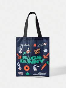 LOONEY TUNES X SHEIN 女士多功能卡通字母图案可爱便捷手提包