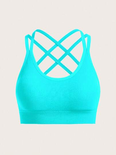 Core Rhythm Seamless High Elasticity Criss Cross Strap Sports BH view 4