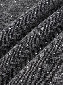 Girls' Casual Elegant Distressed Rhinestone Washed Loose Fit Jeans - Grey - View 4