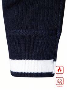 Manfinity Mode Plus Size Men's Striped Crew Neck Long Sleeve Casual Fleece Sweater , Fall Winter - Navy Blue - View 3