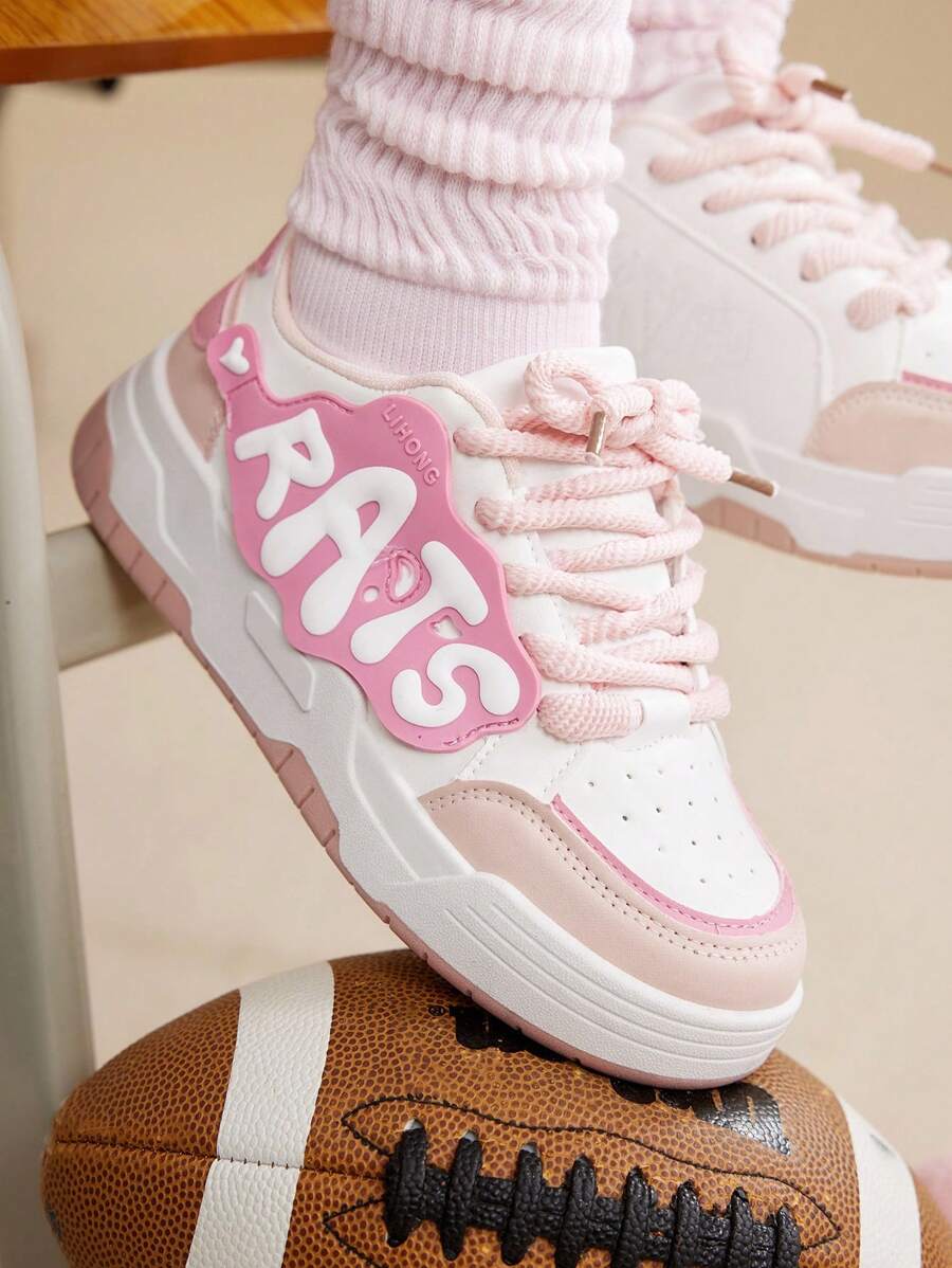 CUCCOO EASI Giày thể thao nữ đế dày thoáng khí đa năng cổ thấp, thời trang thoải mái phong cách Nhật Bản, phù hợp với mọi mùa - Hồng - Xem 1