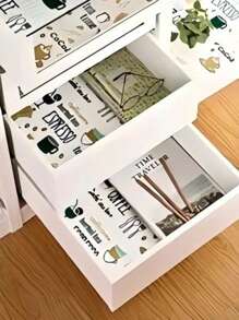 1 卷 30x200cm 多功能厨房内衬 - 可爱卡通印花无粘性防潮防水防油抽屉衬纸，适用于衣柜、鞋架、厨房、橱柜、办公桌收纳，居家整理必备，返校用品，旅行友好型，宿舍必备，防宠物毛发和灰尘，易于清洁且可重复使用 - 彩色 - 查看 3