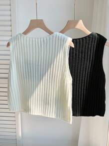 Comfortcana Women Usa 4th Of July Casual Knitted Sweater Vest  Top,2pcs,Suitable For Daily Street Wear 
Casual And Versatile