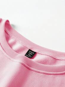 DrmWander Women's Plus Casual Loose Long Sleeved Round Neck Printed Sportswear, Suitable For Beach Wear In Spring And Summer Pullover Fall Winter Autumn - Pink - View 4