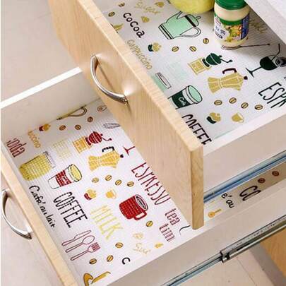1 Roll 30x200cm Multifunction KitchenLiner -Cute Cartoon Print Non-AdhesiveMoisture-Proof Waterproof Oil-ProofDrawer Liner Paper For Wardrobe, ShoeRack, Kitchen, Cabinet, Desk OrganizerHome Organization Essentials, Back ToSchool Supplies, Travel-Friendly, DormRoom Must-Haves, Pet Hair & DustProtection, Easy Clean & Reusable